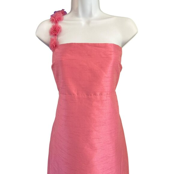 Likely Pink Strapless Gown W/Floral Detail & Side Slit Formal Dress Size 14 MSRP - Picture 2 of 7